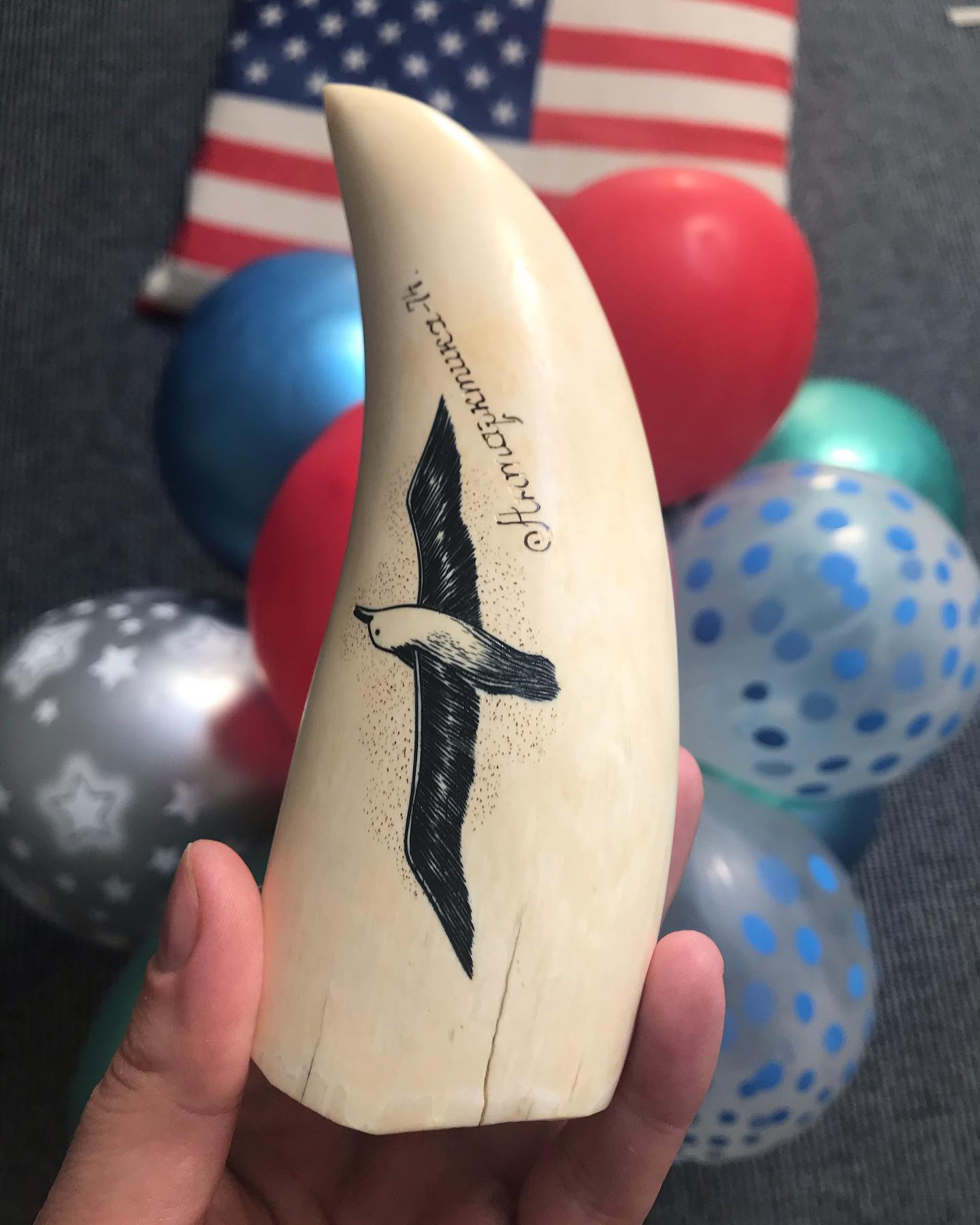 6 inch sperm whale tooth - Image 2